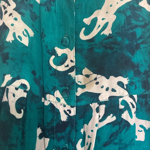 Vintage Bali Moon Kidz Girls Batik Gecko Lizard Dress Large 12-14 90's Y2K - Picture 12 of 12